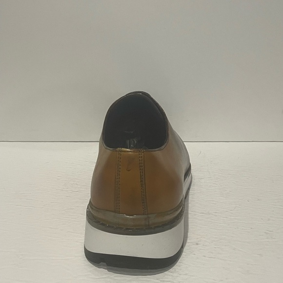 Emilio Franco shoes sneakers casual brown Oxford Italian leather - Picture 5 of 7